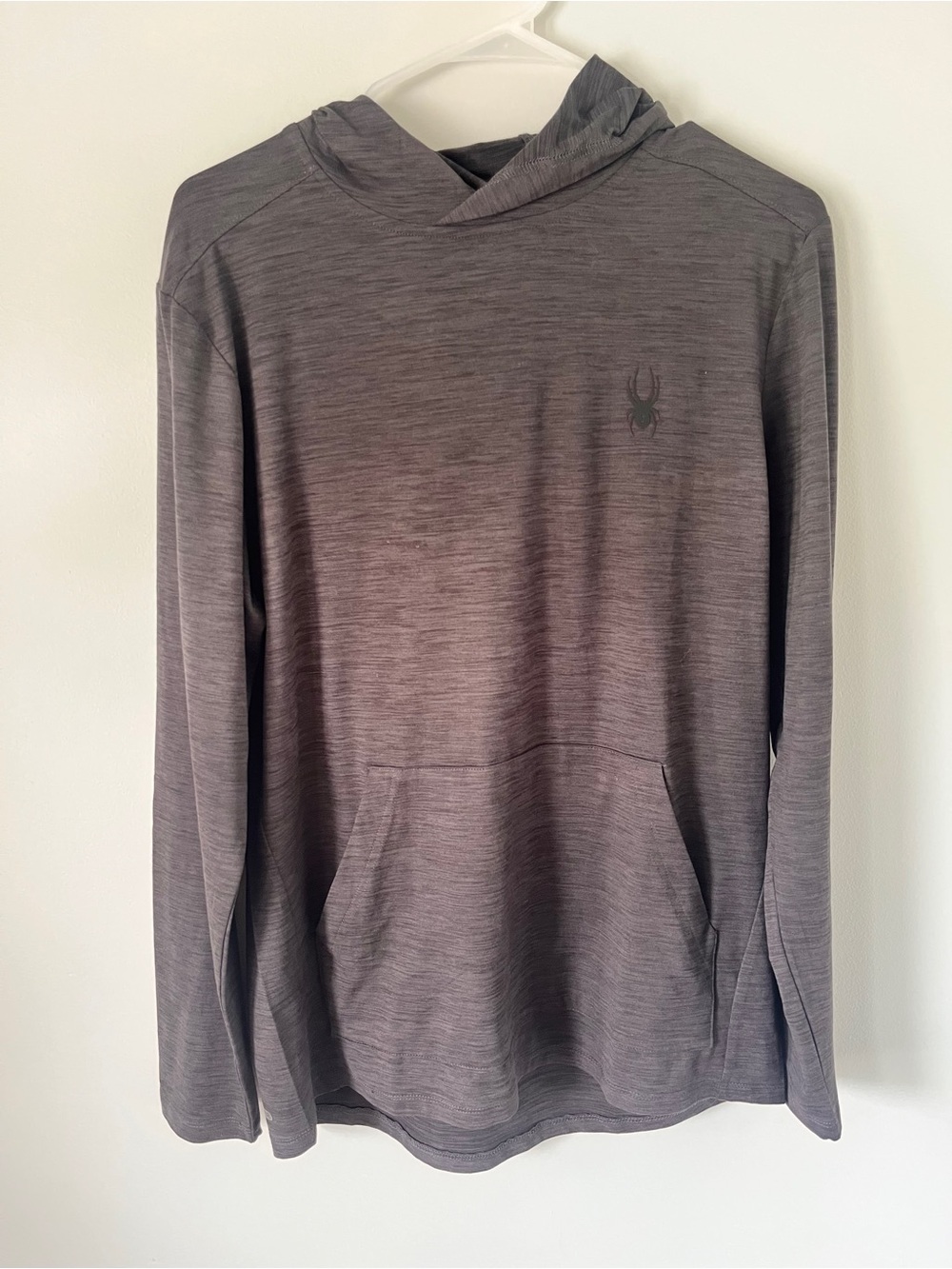 Spyder Men's Gray Heather Hooded Long Sleeve Pullover